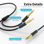 Vention Cable Estéreo BATBH Jack 6.35 Macho a 2x Jack 6.35 Macho 2m Negro